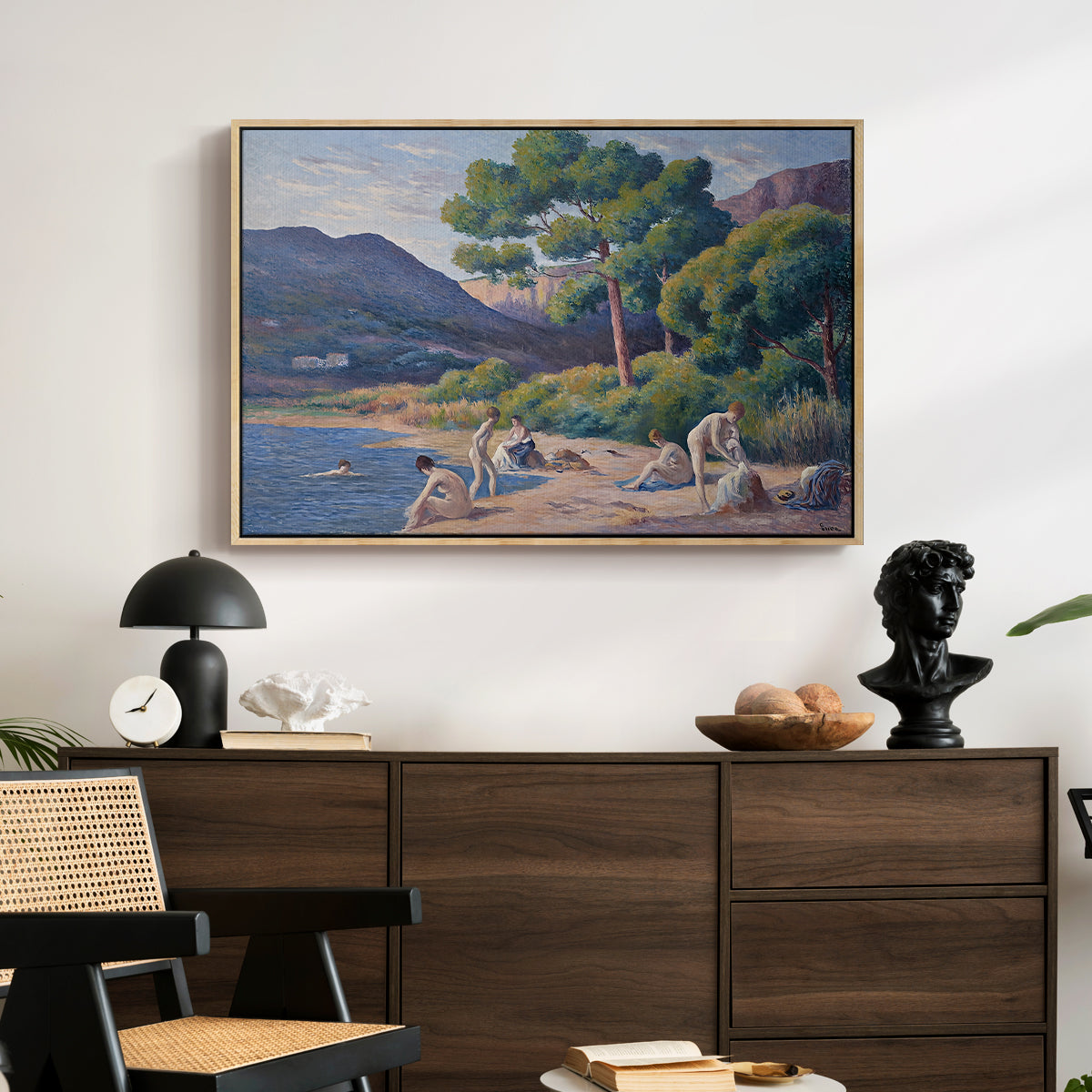 Bathers in Saint-Tropez, c. 1909 - Floater Framed Canvas Print