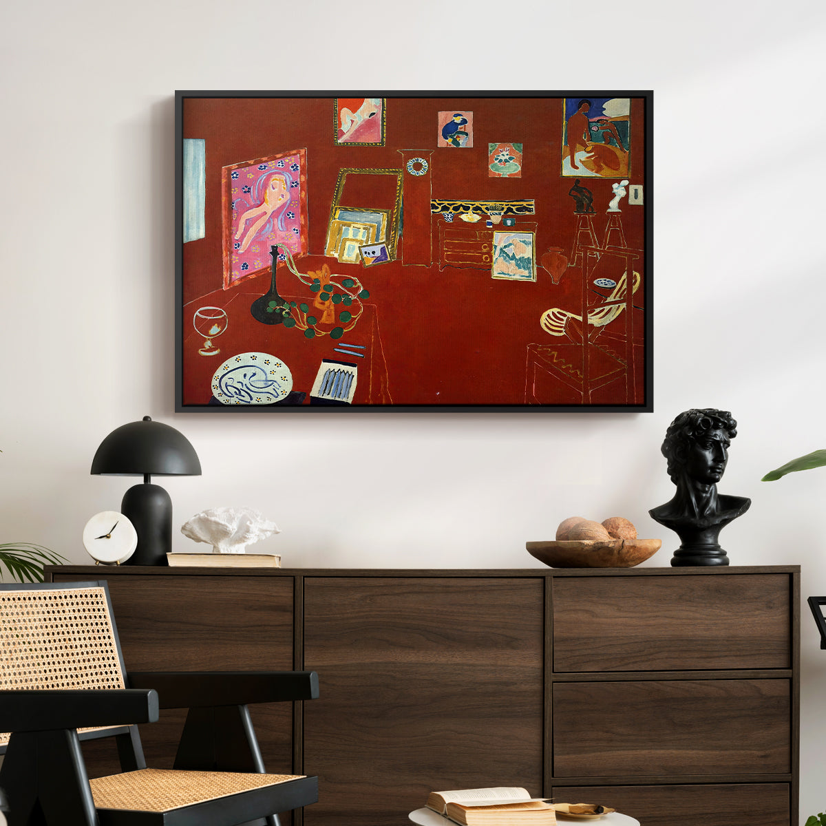 The Red Studio (L'Atelier Rouge), 1911 - Floater Framed Canvas Print