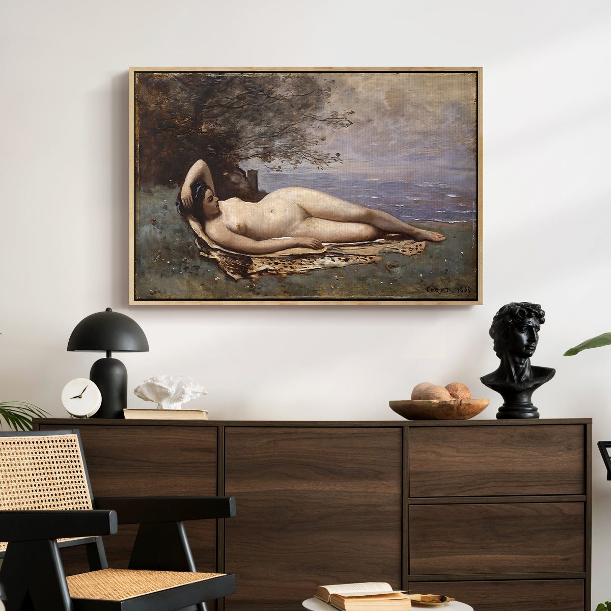 Bacchante by the Sea, 1865 - Floater Framed Canvas Print