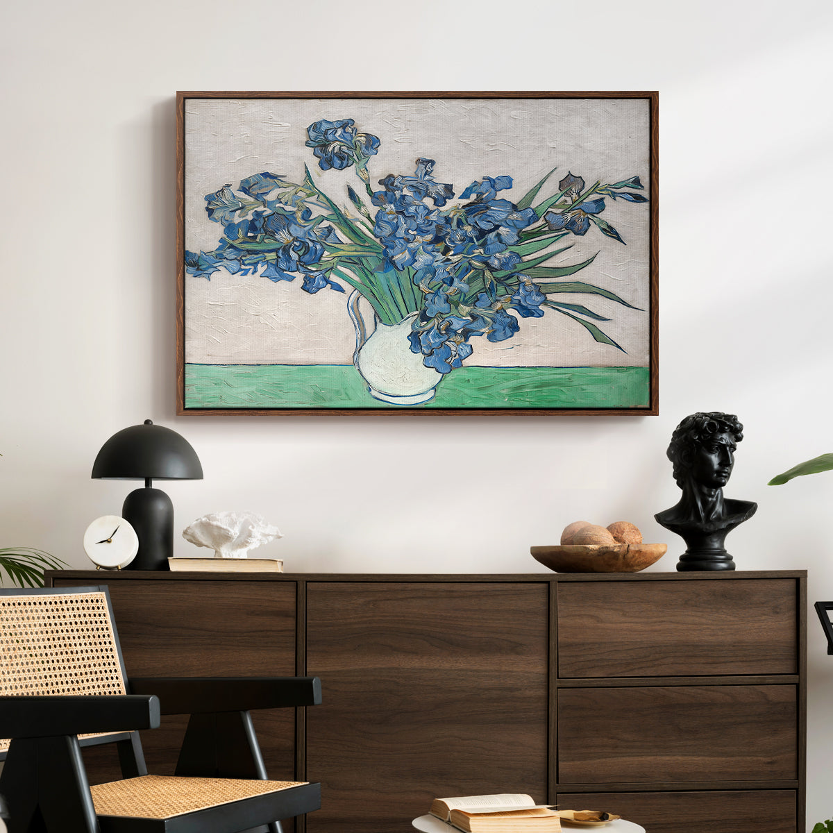 Irises, 1890 - Floater Framed Canvas Print