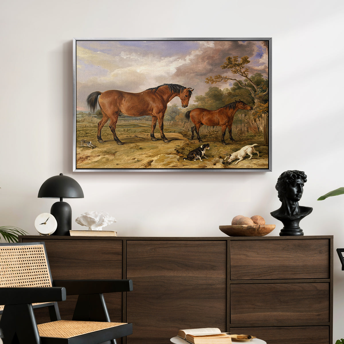 Portrait of Reformer, Blucher, Tory and Crib, Property of Rowland Alston, Esq., M.P., 1835 - Floater Framed Canvas Print