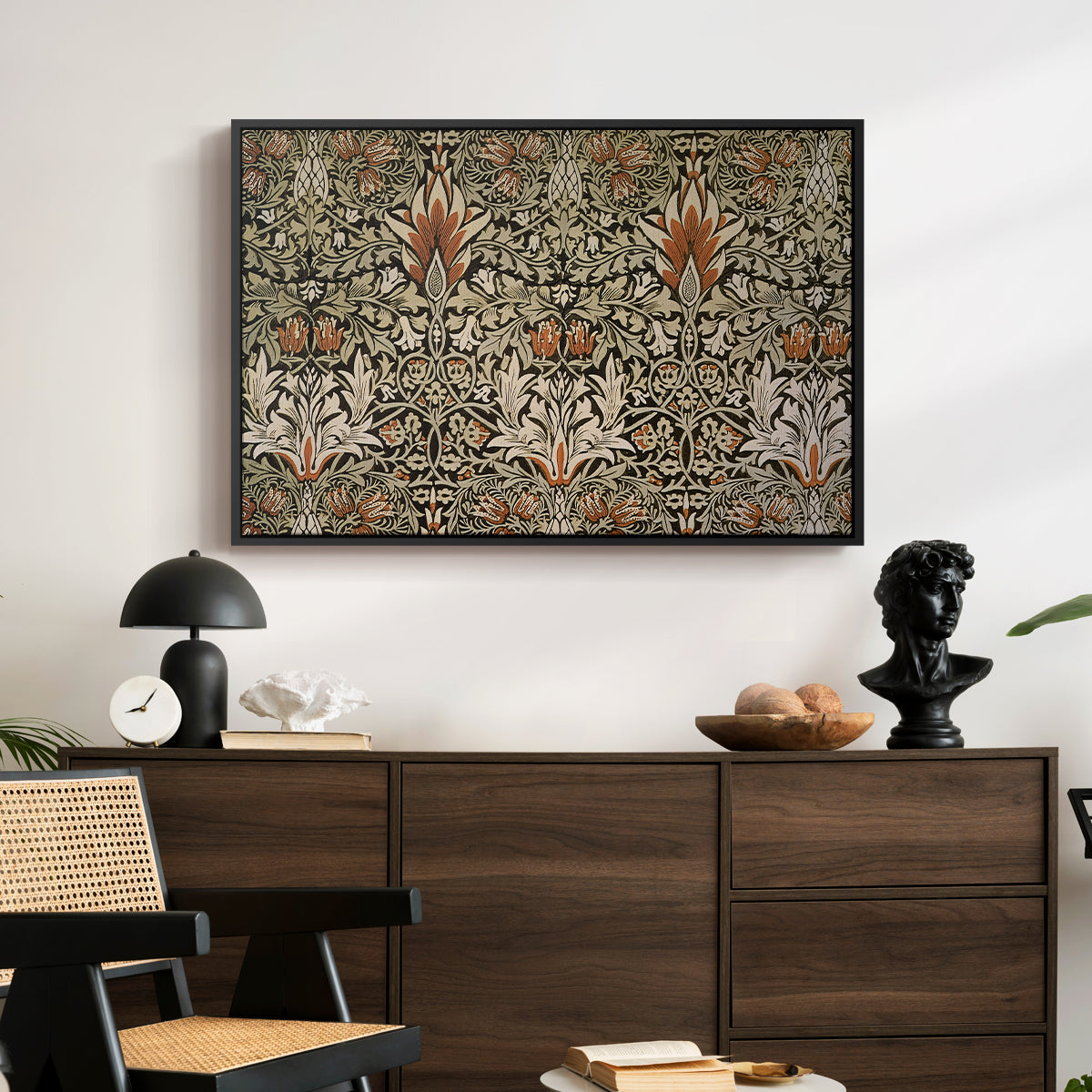Snakeshead - Charcoal/Spice, c. 1876 - Floater Framed Canvas Print