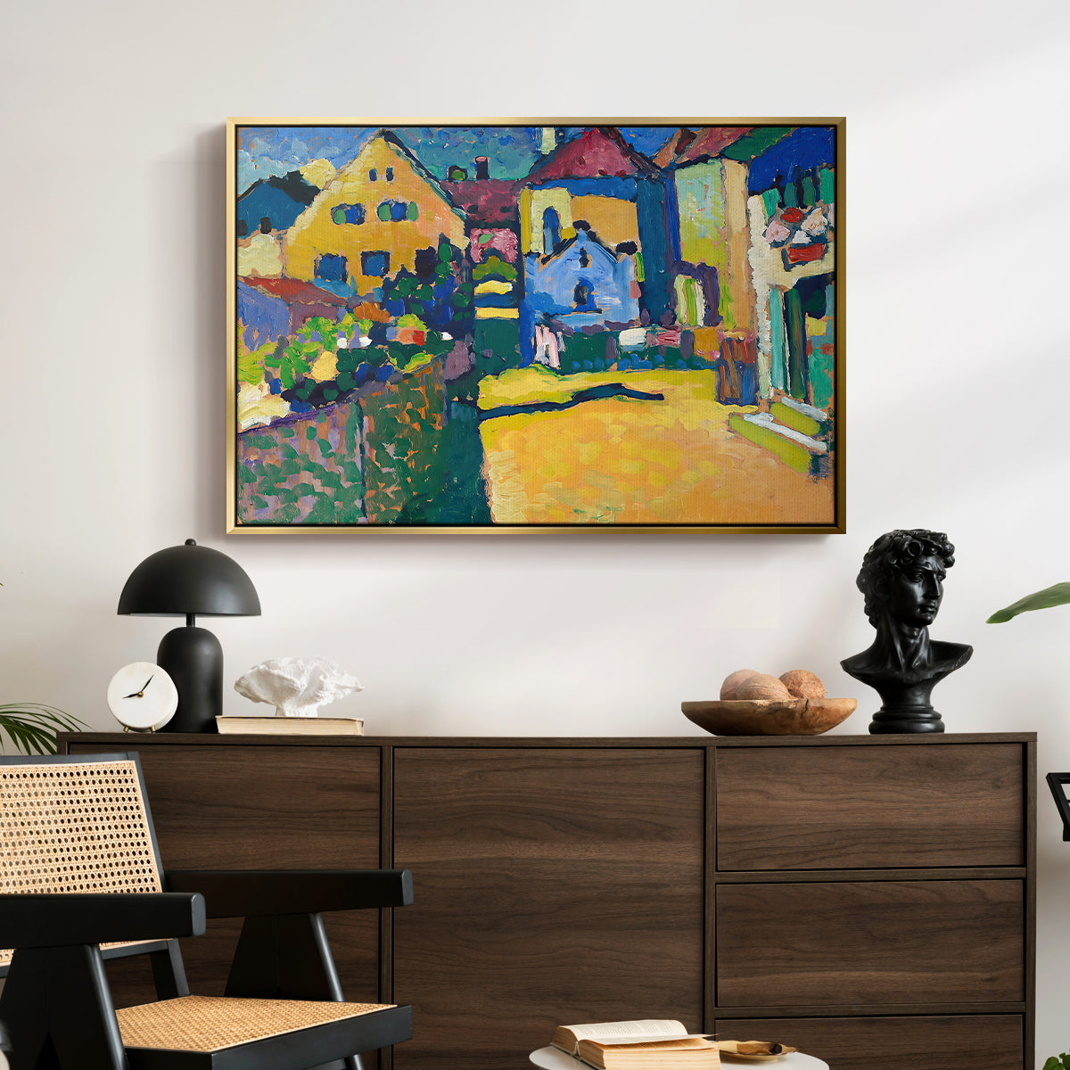 Green Lane in Murnau, 1909 - Floater Framed Canvas Print
