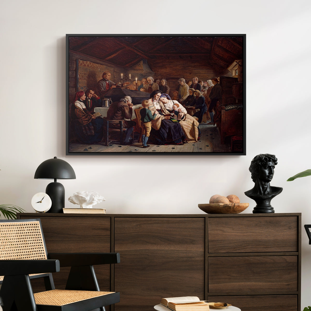 Funeral Feast, 1854 - Floater Framed Canvas Print