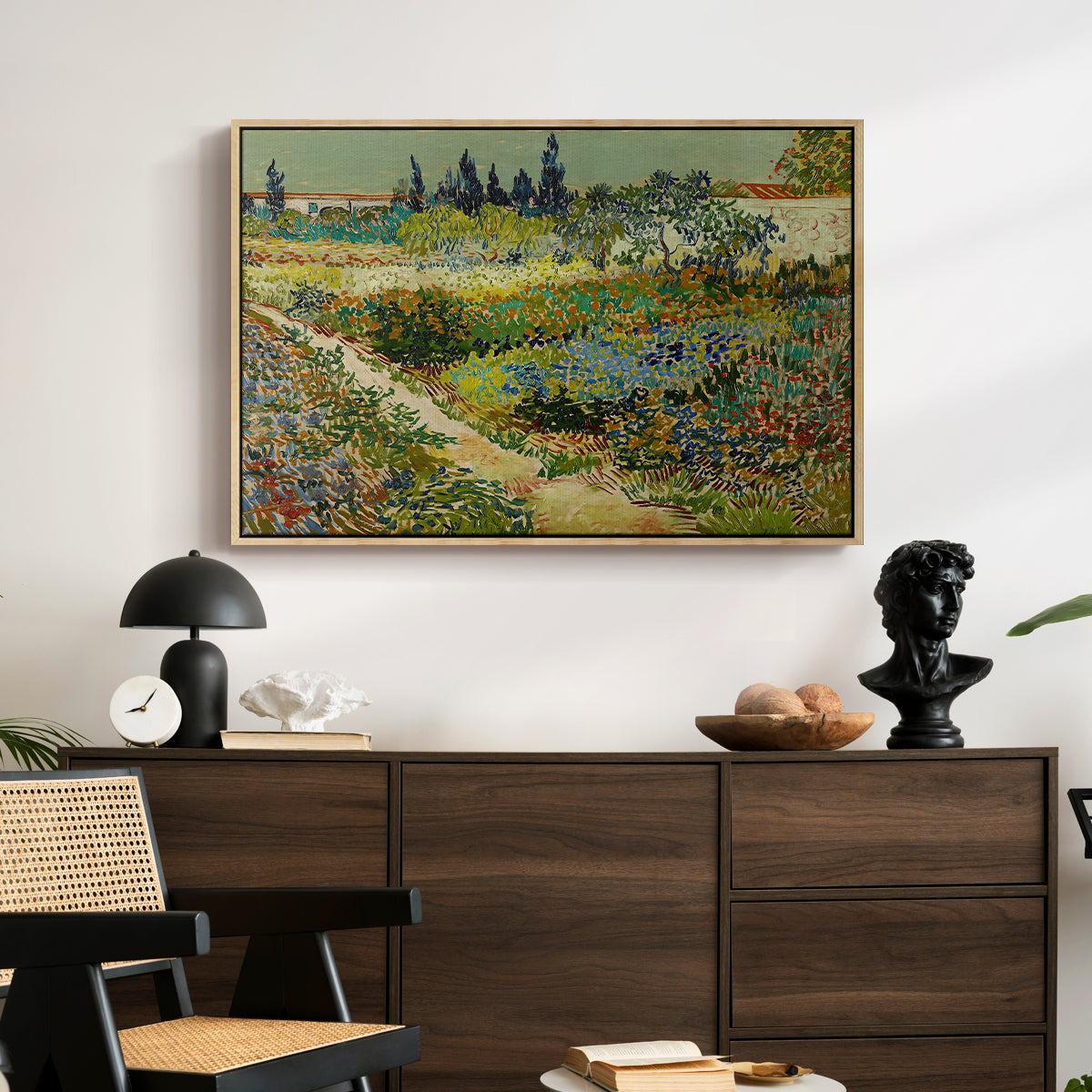 Garden at Arles, 1888 - Floater Framed Canvas Print