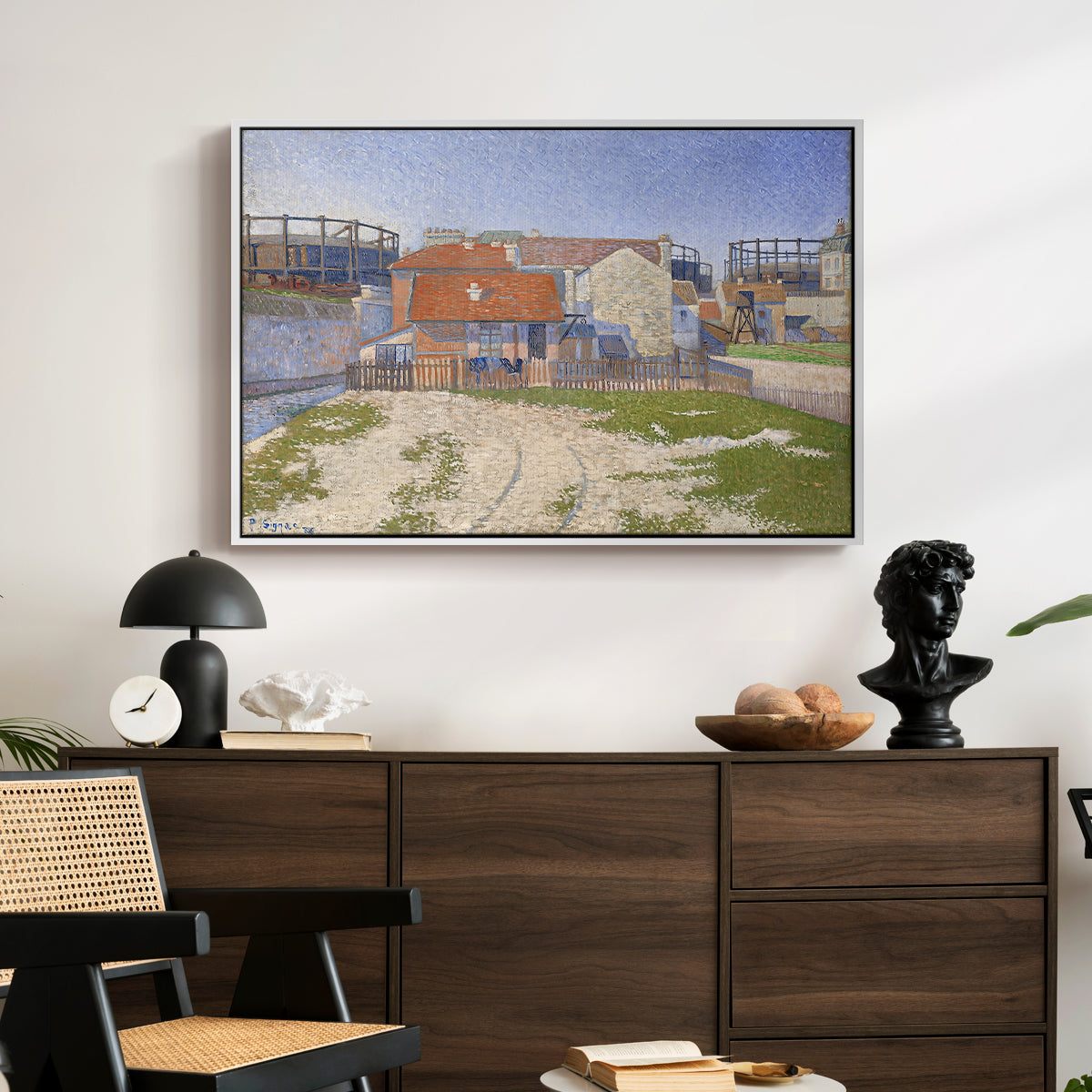Gasometers at Clichy, 1886 - Floater Framed Canvas Print