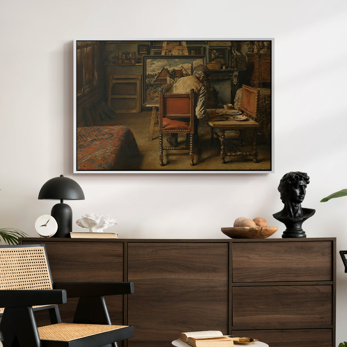 The Retoucher (The Restorer), 1876 - Floater Framed Canvas Print