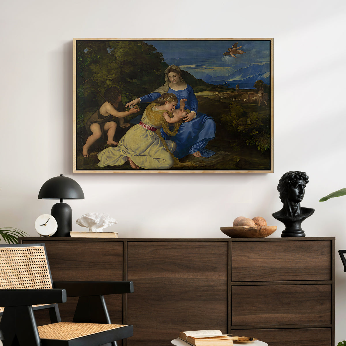 The Aldobrandini Madonna, 1532 - Floater Framed Canvas Print