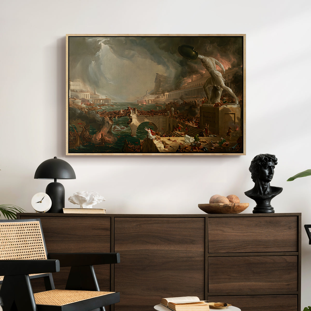 The Course of Empire: Destruction, 1836 - Floater Framed Canvas Print