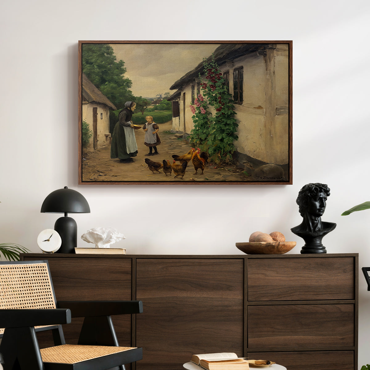 Visit to Grandmother, 1914 - Floater Framed Canvas Print