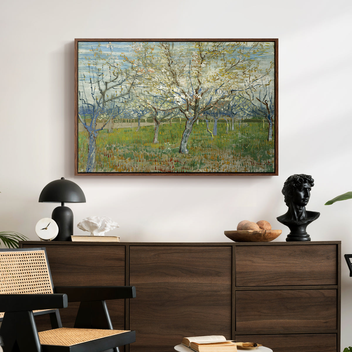 The Pink Orchard, 1888 - Floater Framed Canvas Print