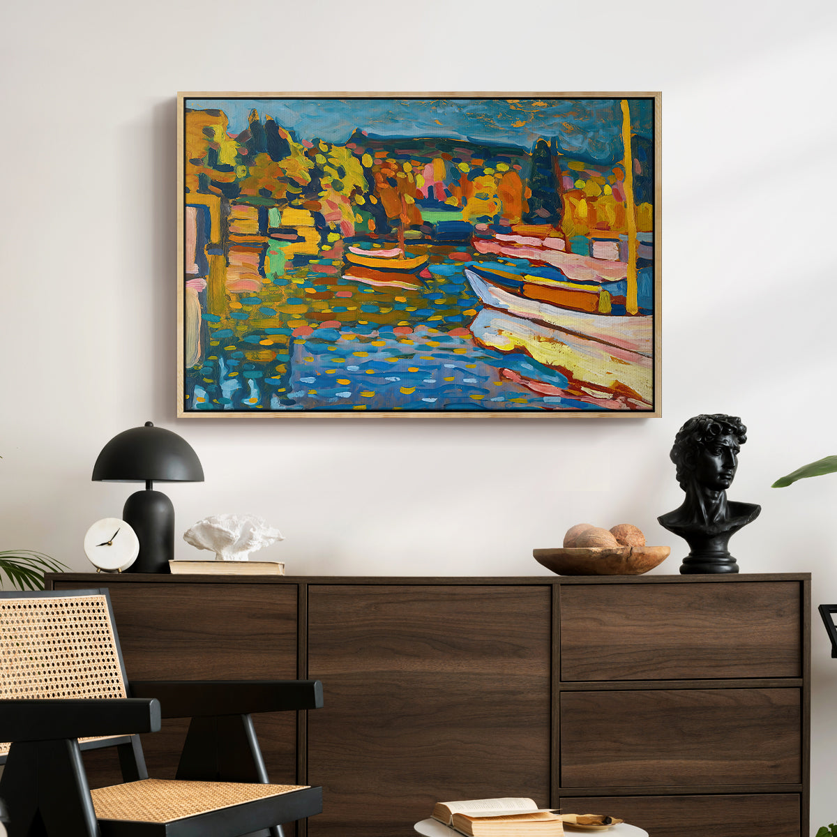Study for Autumn Landscape with Boats, 1908 - Floater Framed Canvas Print