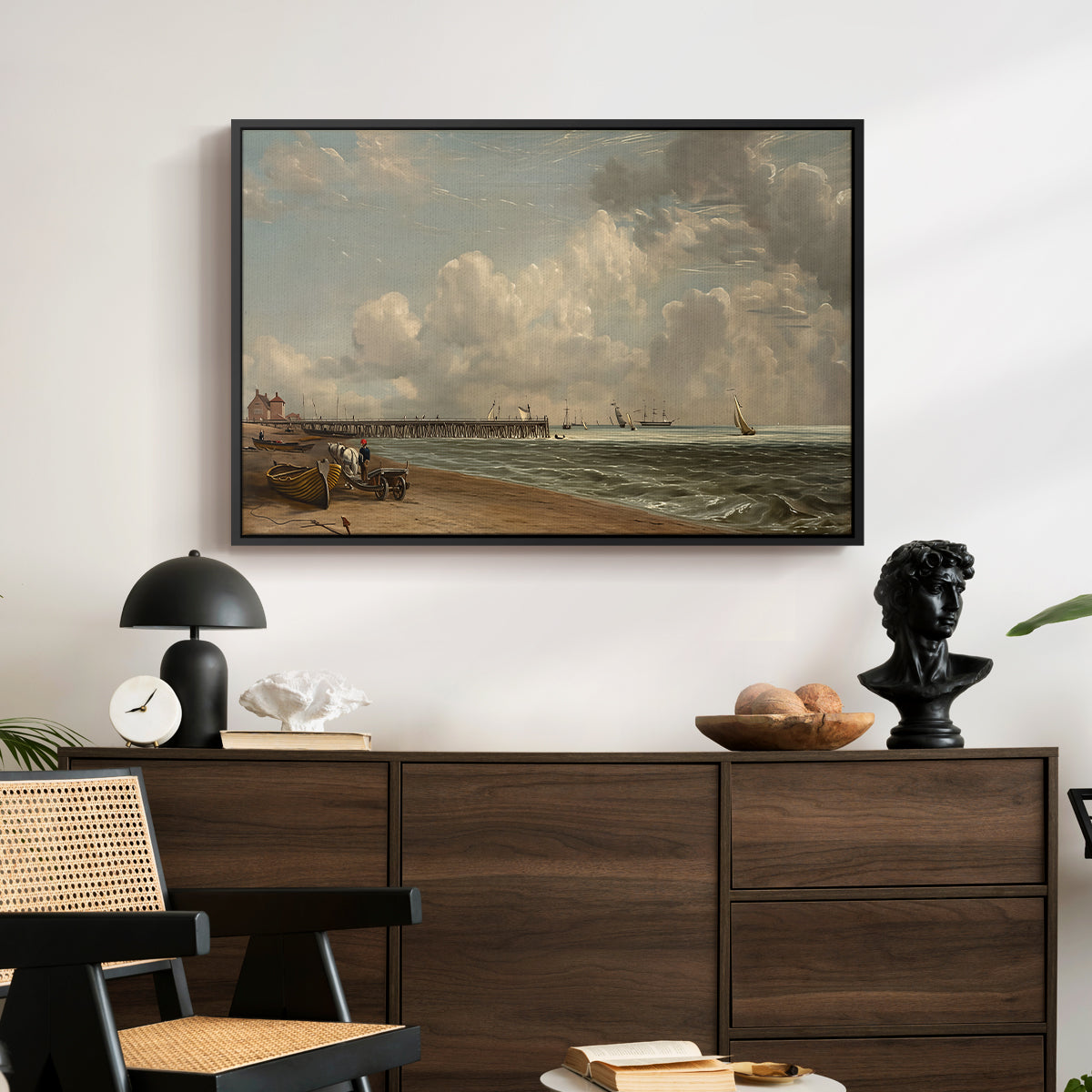Yarmouth Jetty, 1822 - Floater Framed Canvas Print