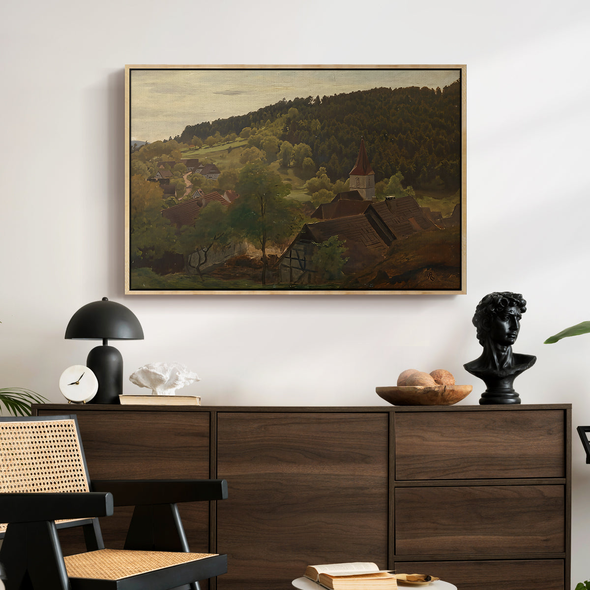 Landscape from Ebersteinburg in Baden, 1876 - Floater Framed Canvas Print