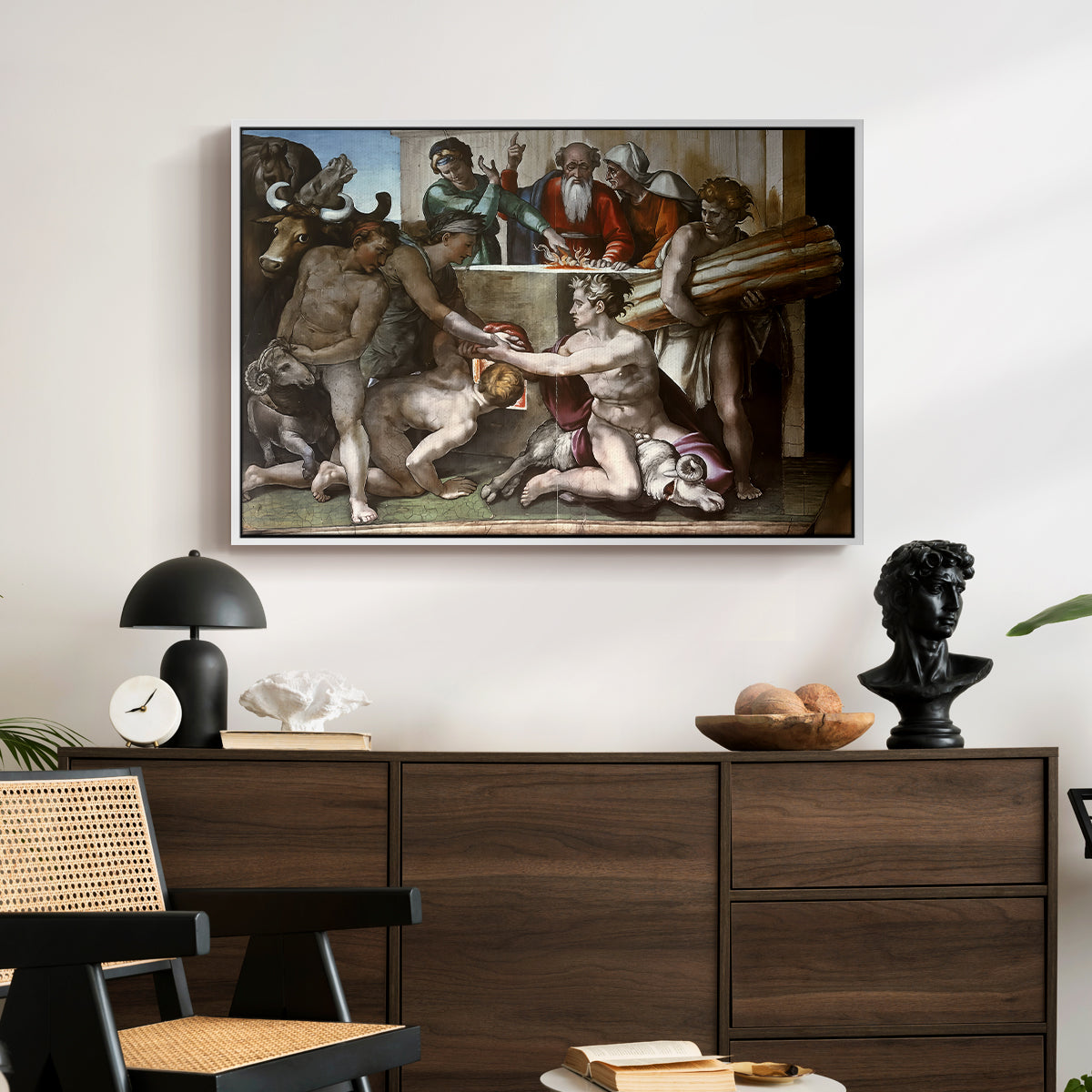The Sacrifice of Noah (Sistine Chapel), 1509 - Floater Framed Canvas Print