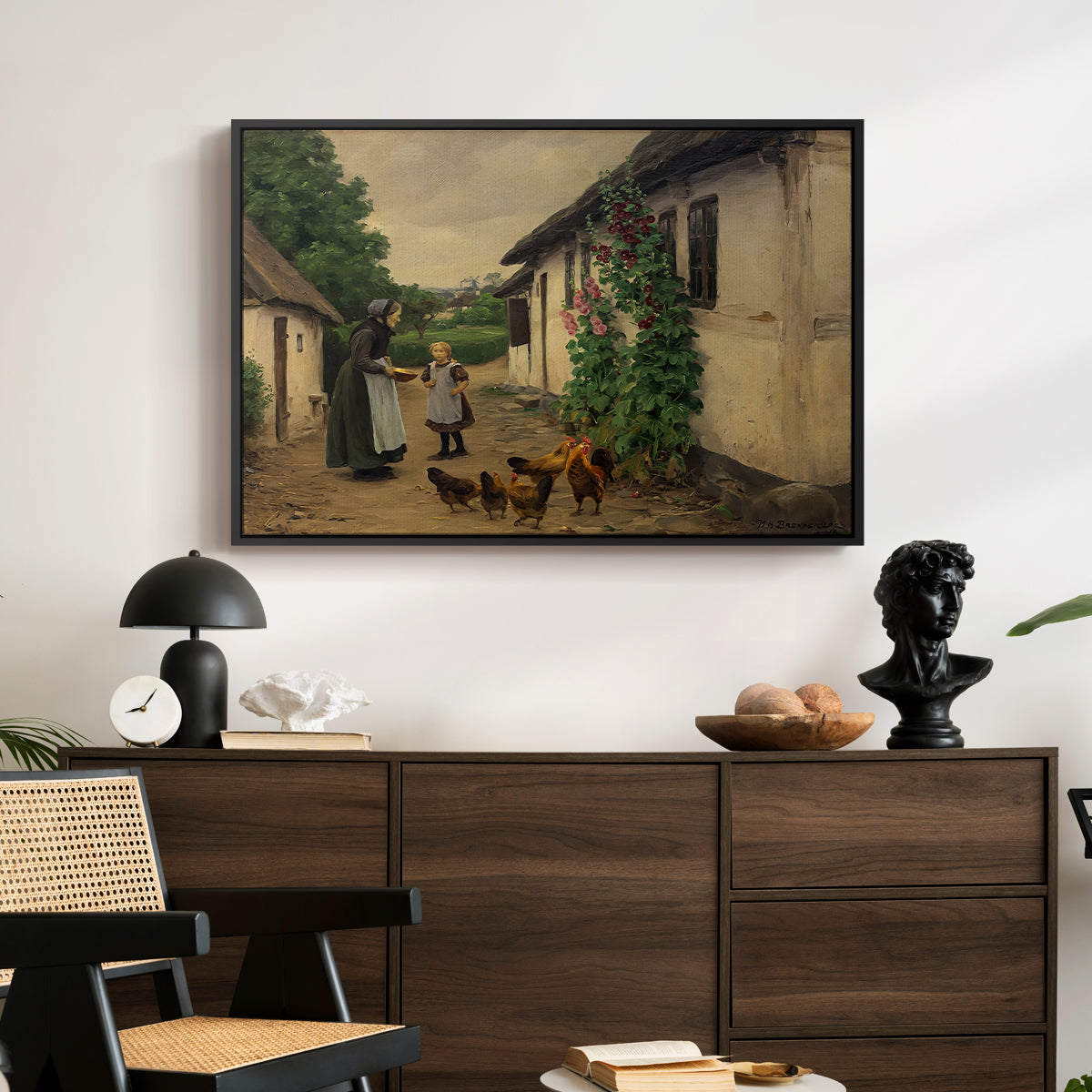 Visit to Grandmother, 1914 - Floater Framed Canvas Print