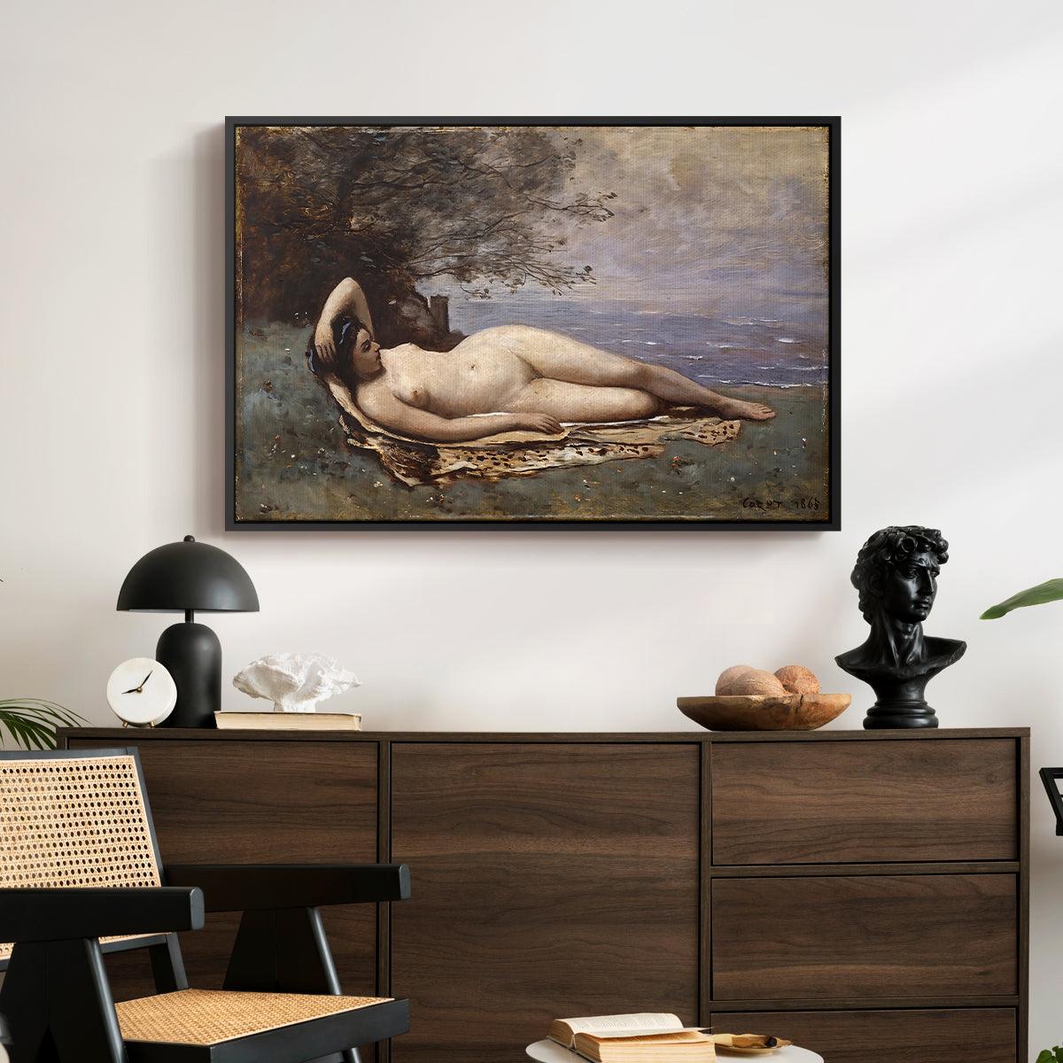 Bacchante by the Sea, 1865 - Floater Framed Canvas Print