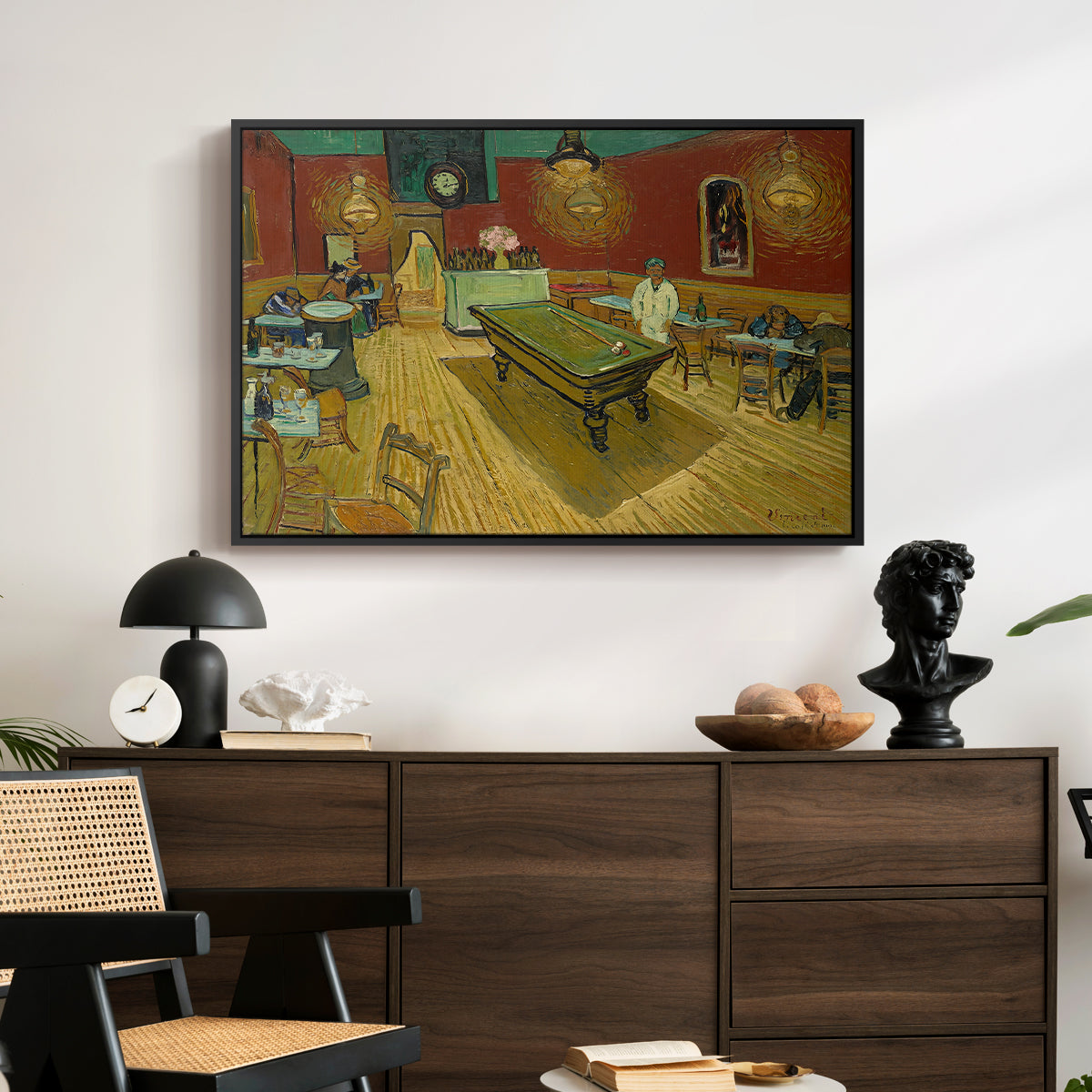 The Night Café, 1888 - Floater Framed Canvas Print