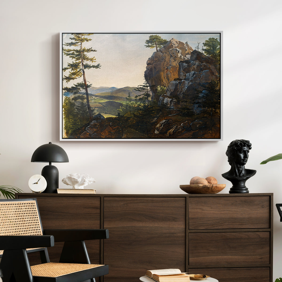 Landscape with the Balbersteine near Miesenbach, 1839 - Floater Framed Canvas Print