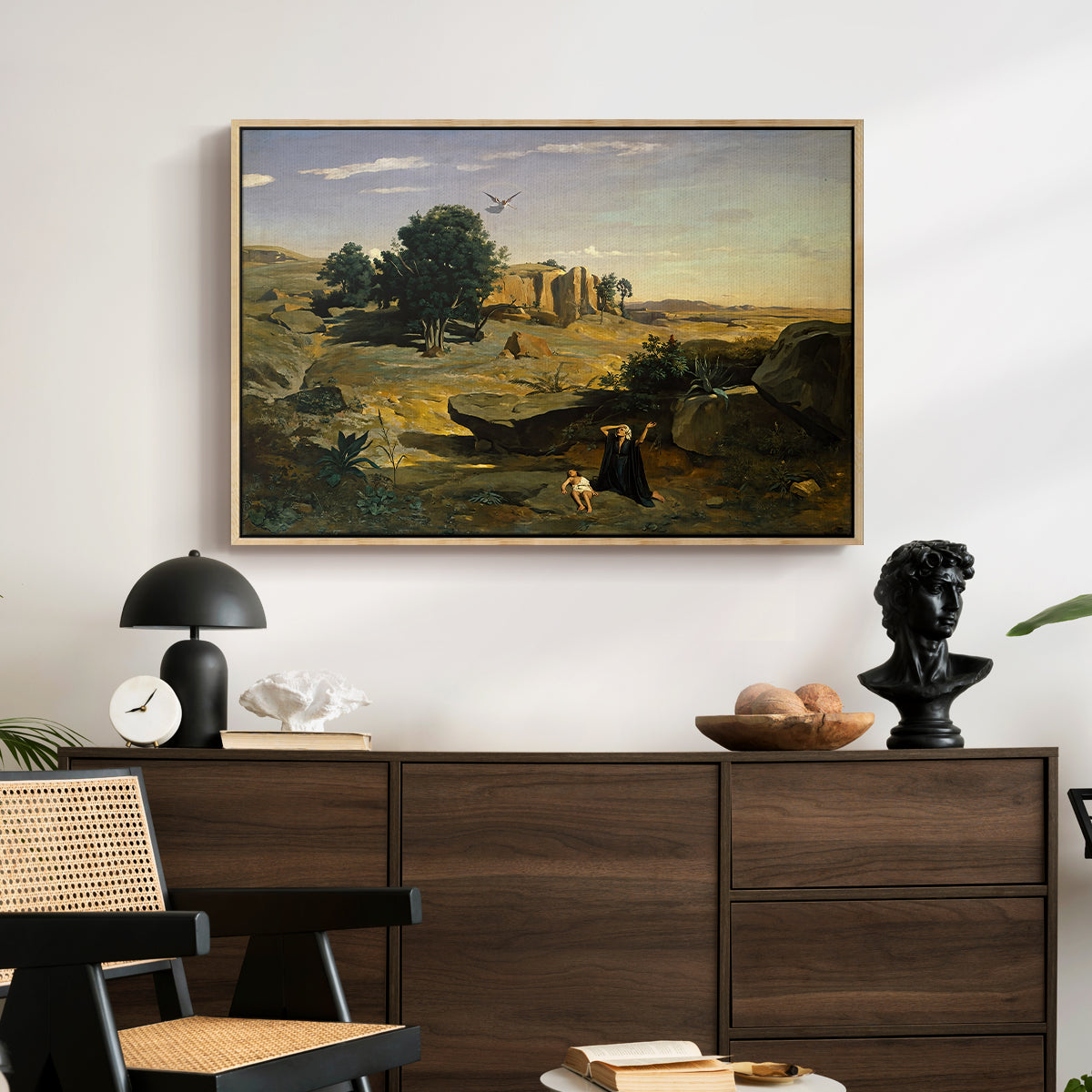 Hagar in the Wilderness, 1835 - Floater Framed Canvas Print
