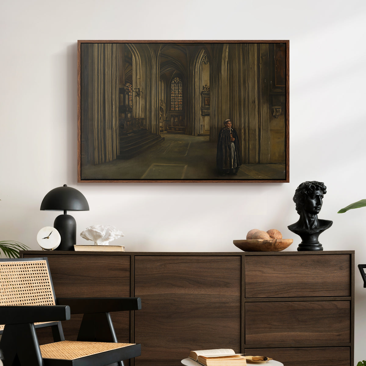 Interior of a Church, 1871 - Floater Framed Canvas Print