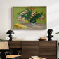 Vase with Oleanders and Books, 1888 - Floater Framed Canvas Print