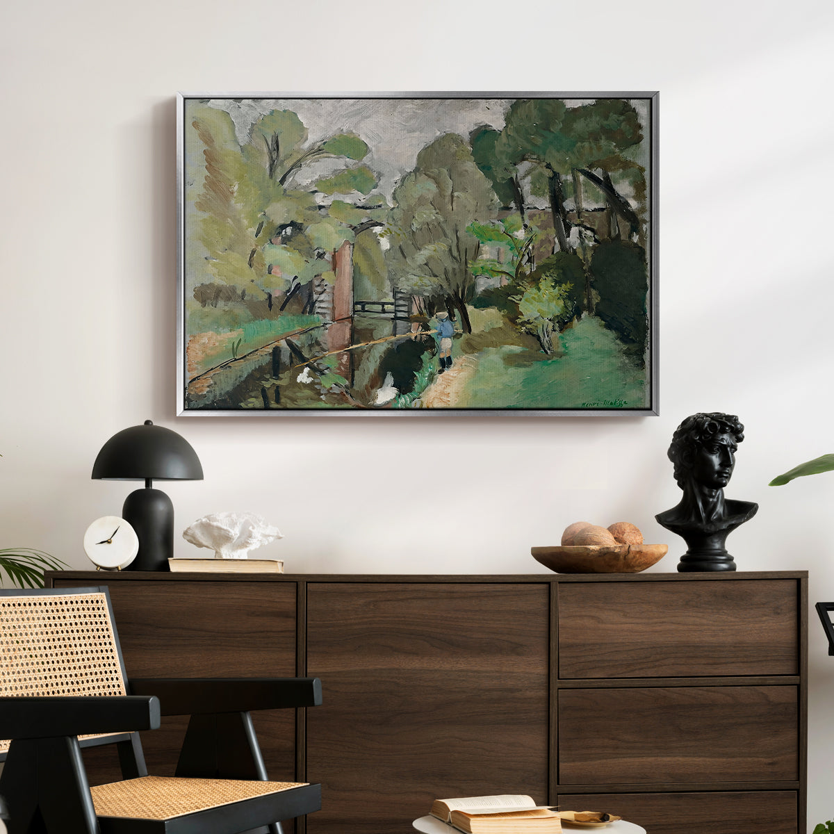 The Little Fisherman, Maintenon, 1918 - Floater Framed Canvas Print
