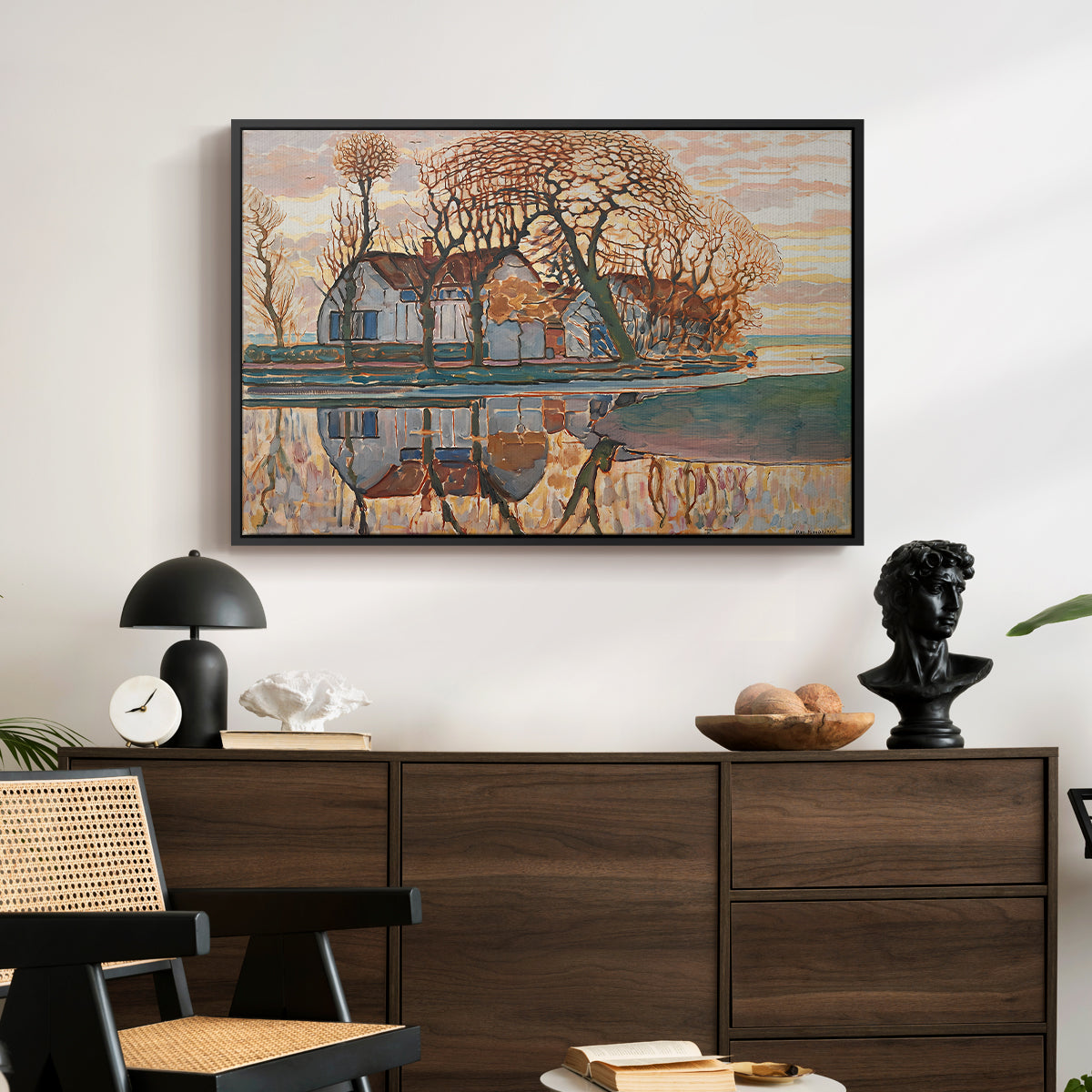 Farm near Duivendrecht, c. 1916 - Floater Framed Canvas Print