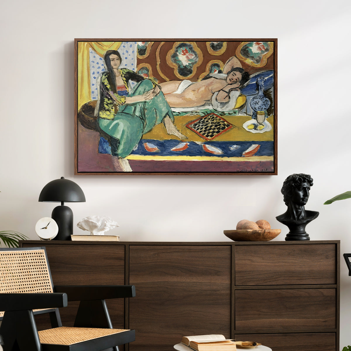Odalisques Playing Checkers (Odalisques jouant aux dames), 1928 - Floater Framed Canvas Print