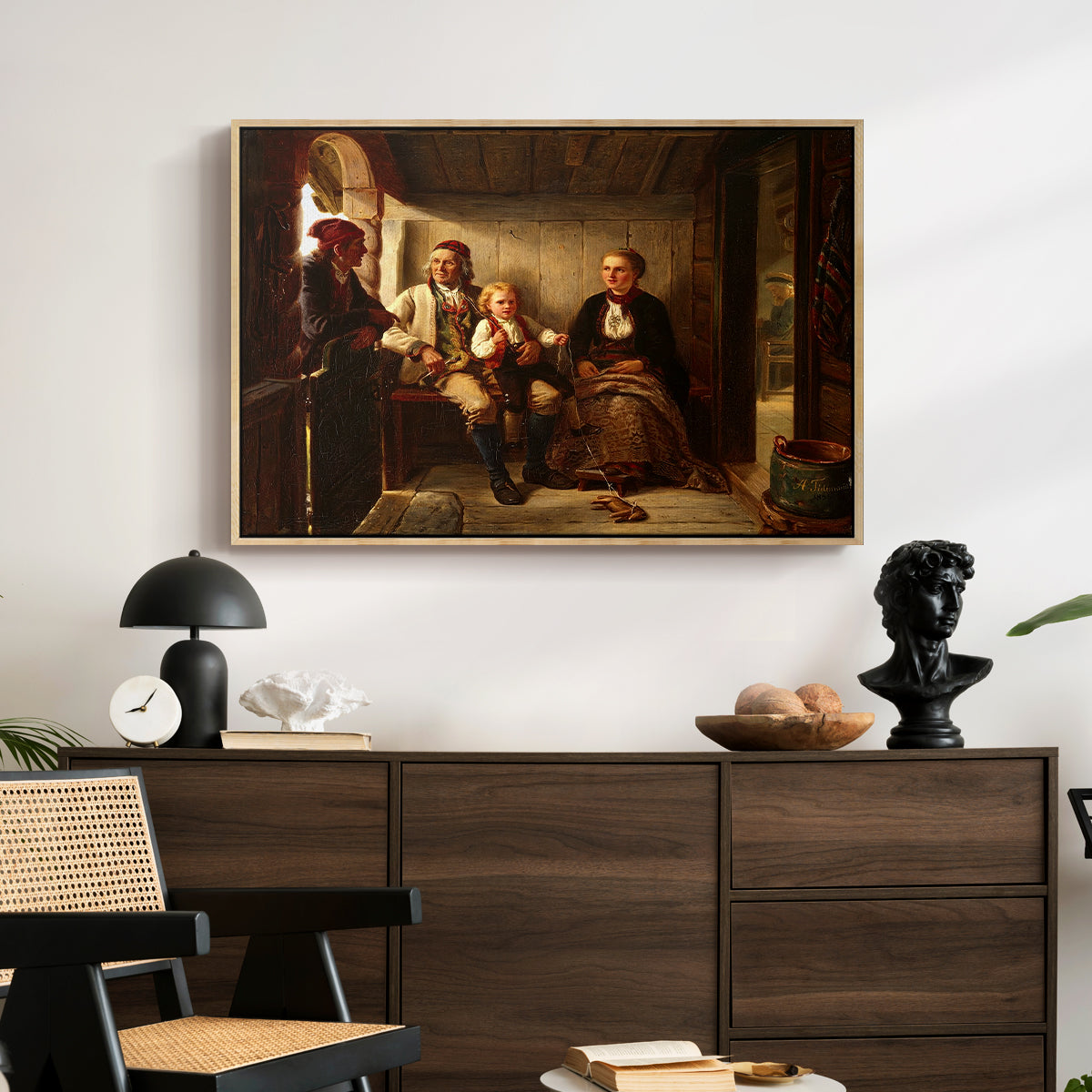 Neighbors (Naboer), 1855 - Floater Framed Canvas Print