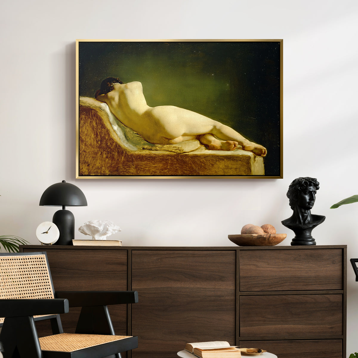 Reclining Nude (Liggende model), 1833 - Floater Framed Canvas Print