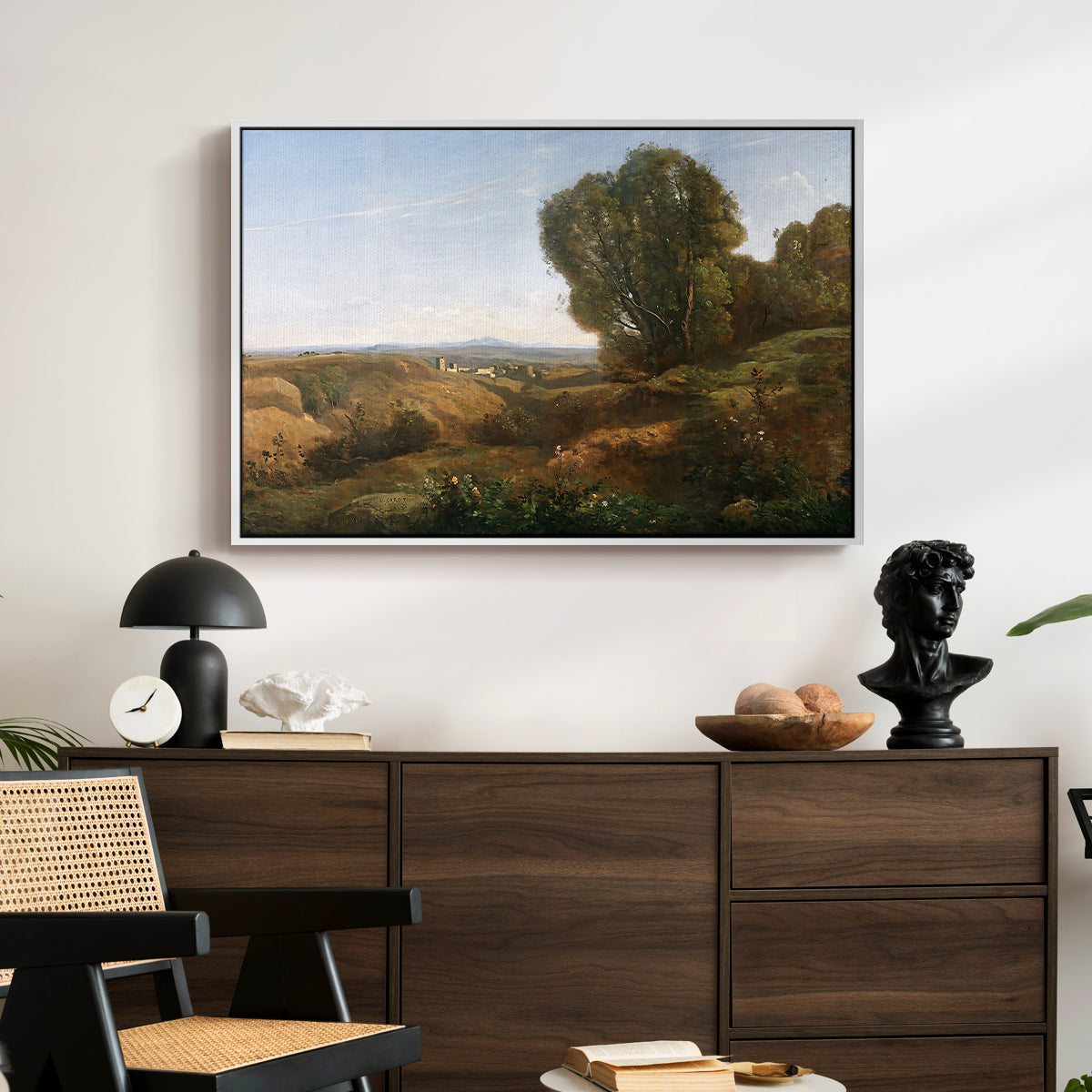 Souvenir of Roquemaure in the Gard, c. 1853 - Floater Framed Canvas Print