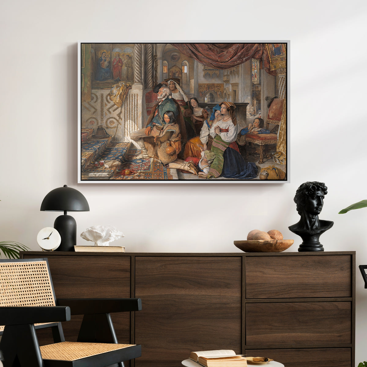 Roman Pilgrims, 1854 - Floater Framed Canvas Print