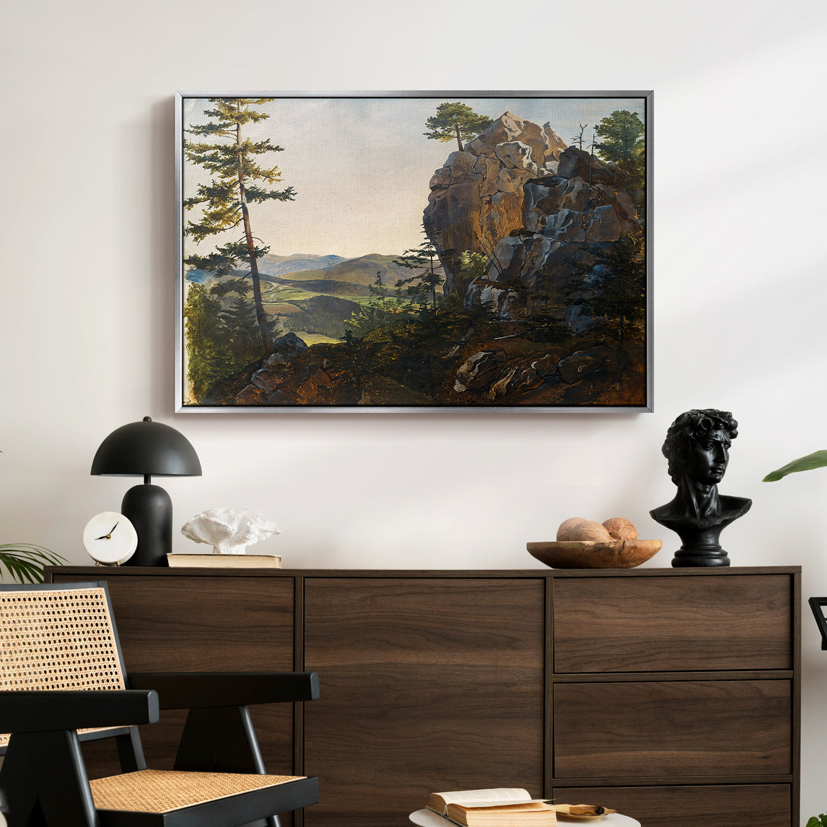Landscape with the Balbersteine near Miesenbach, 1839 - Floater Framed Canvas Print