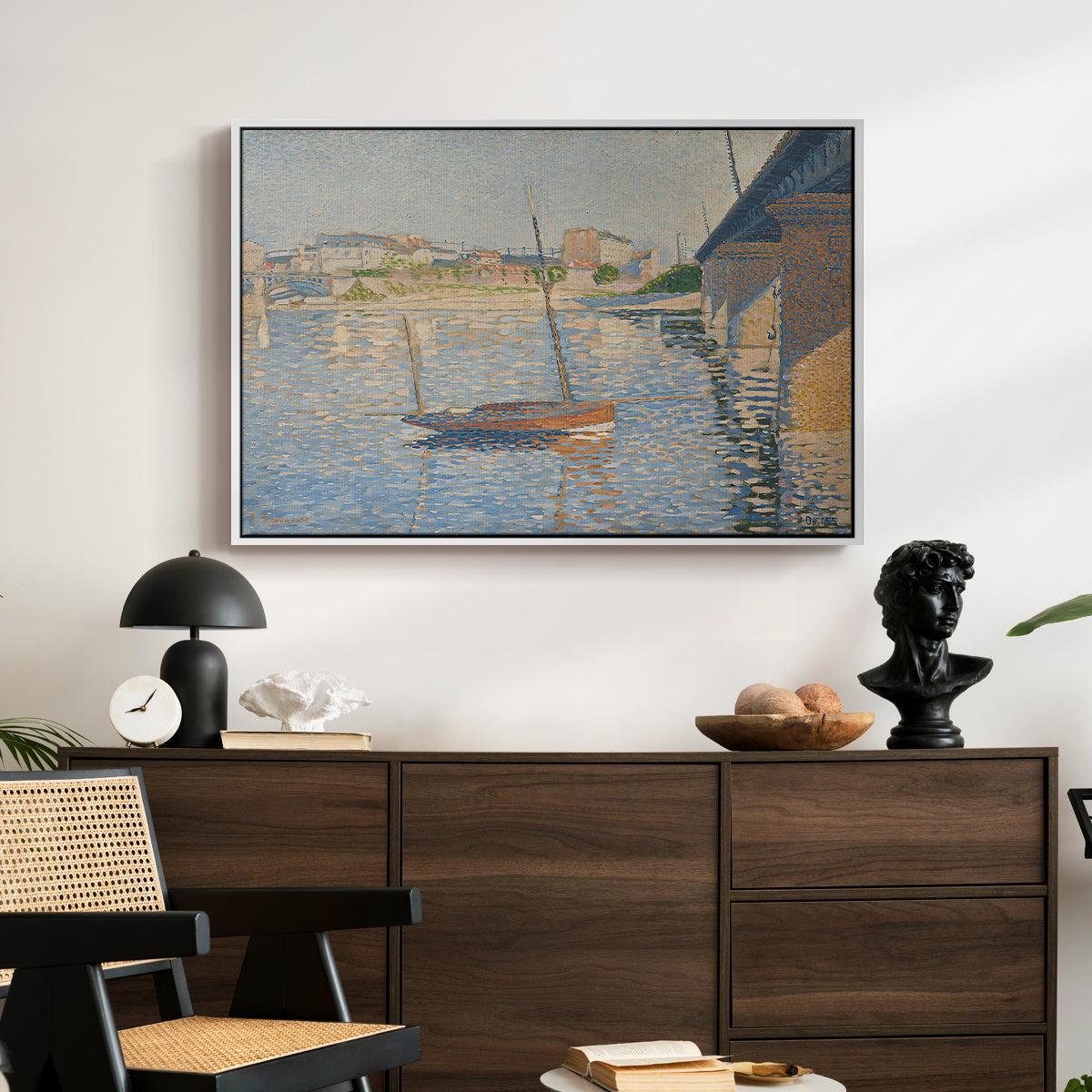Le Clipper, Asnières, 1887 - Floater Framed Canvas Print