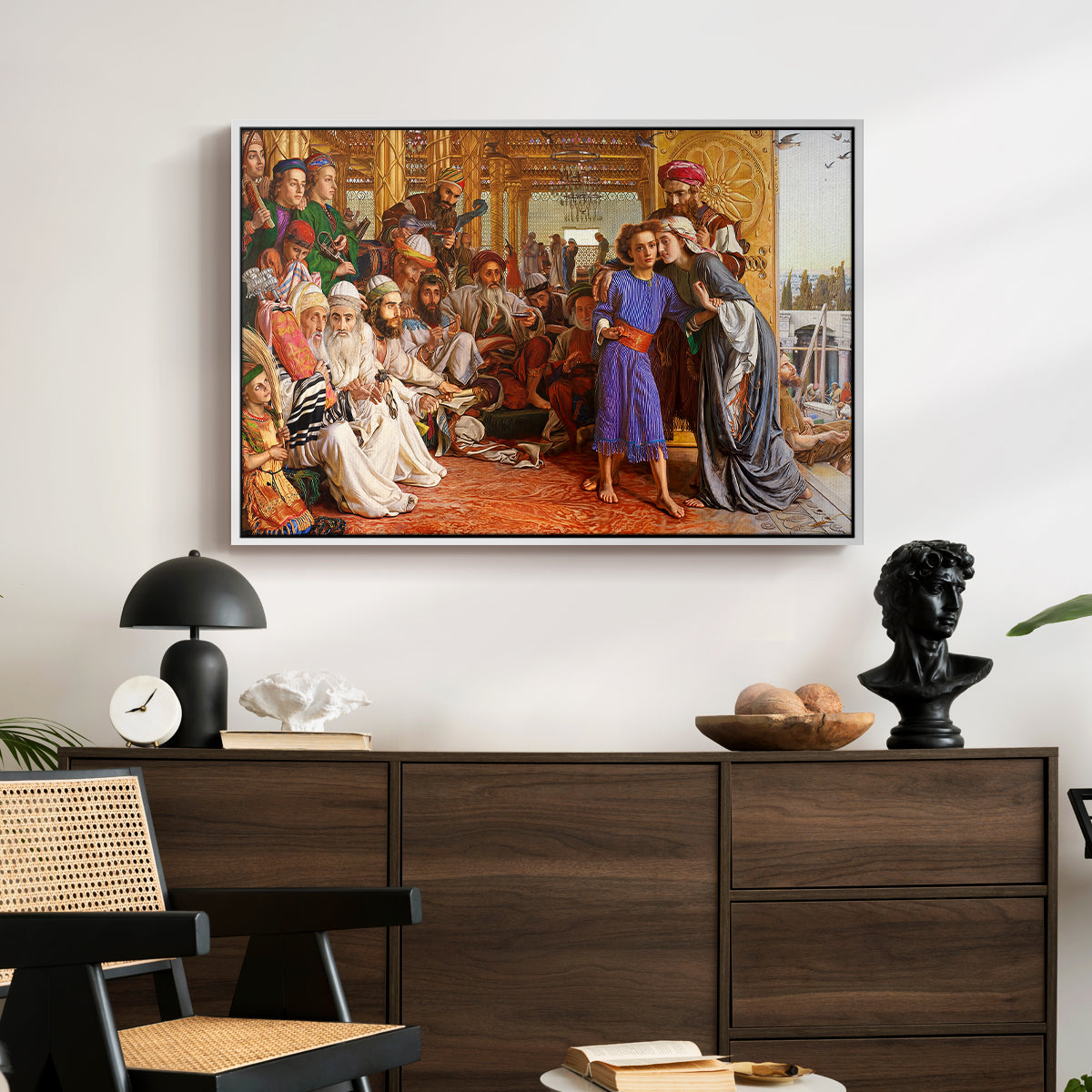The Finding of the Saviour in the Temple, 1854-1860 - Floater Framed Canvas Print