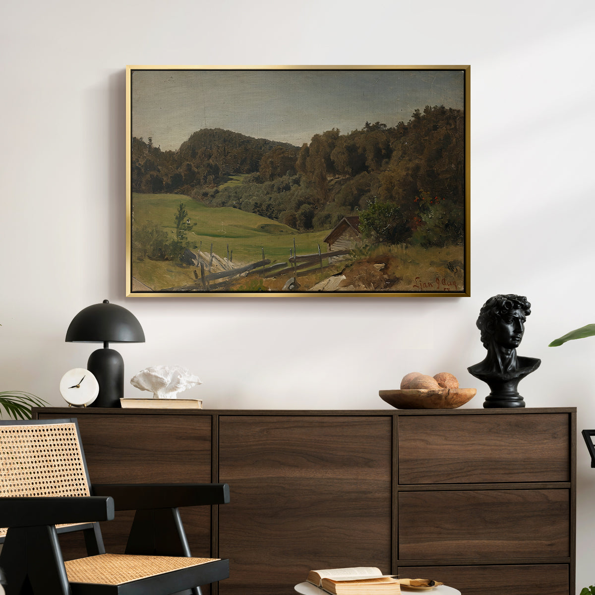Landscape at Ljan, 1858 - Floater Framed Canvas Print