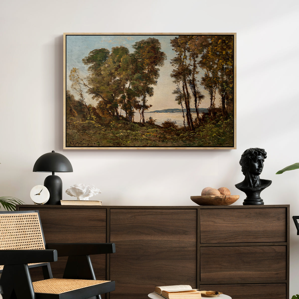 The Banks of the Allier, 1894 - Floater Framed Canvas Print