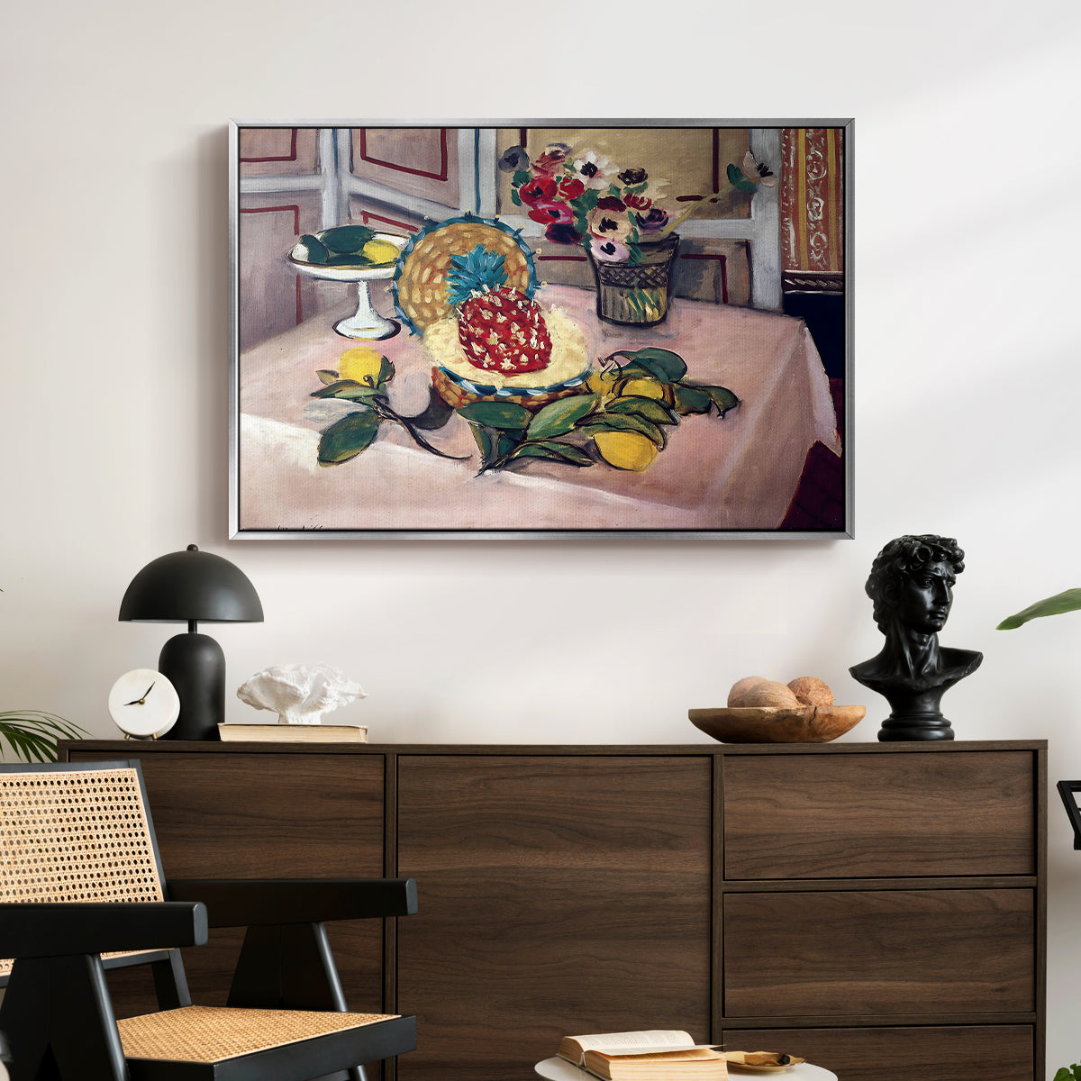 Still Life with Pineapple and Lemons, 1925 - Floater Framed Canvas Print