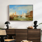 Venice: The Dogana and San Giorgio Maggiore, 1834 - Floater Framed Canvas Print