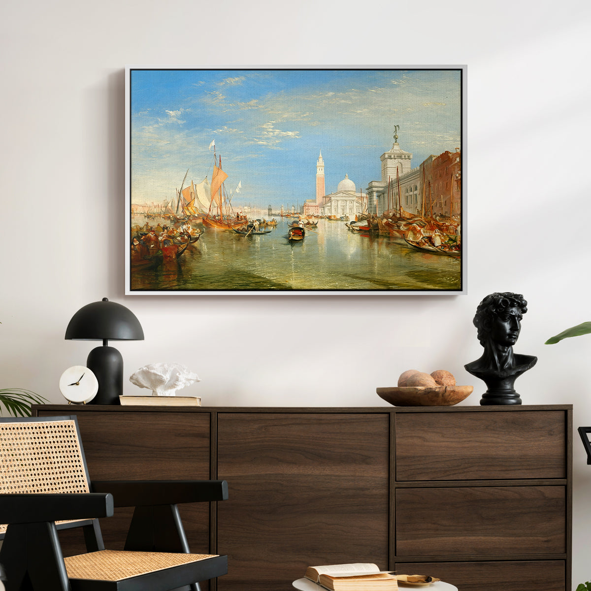 Venice: The Dogana and San Giorgio Maggiore, 1834 - Floater Framed Canvas Print