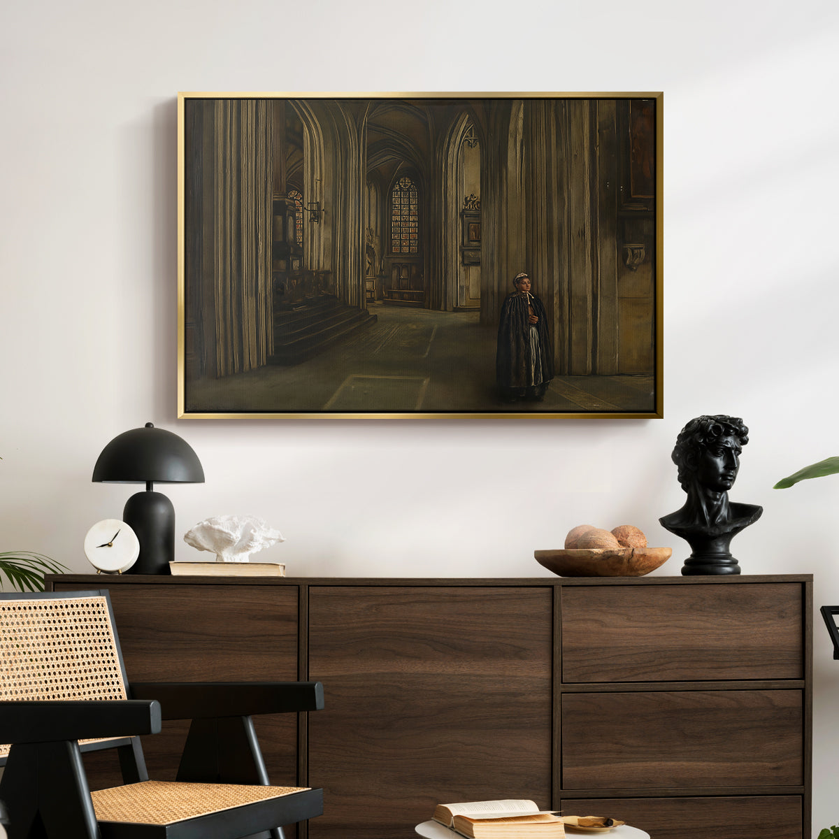 Interior of a Church, 1871 - Floater Framed Canvas Print