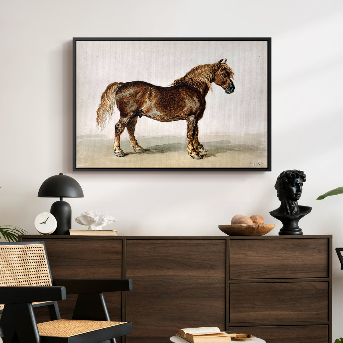 A Cart-Horse - Floater Framed Canvas Print