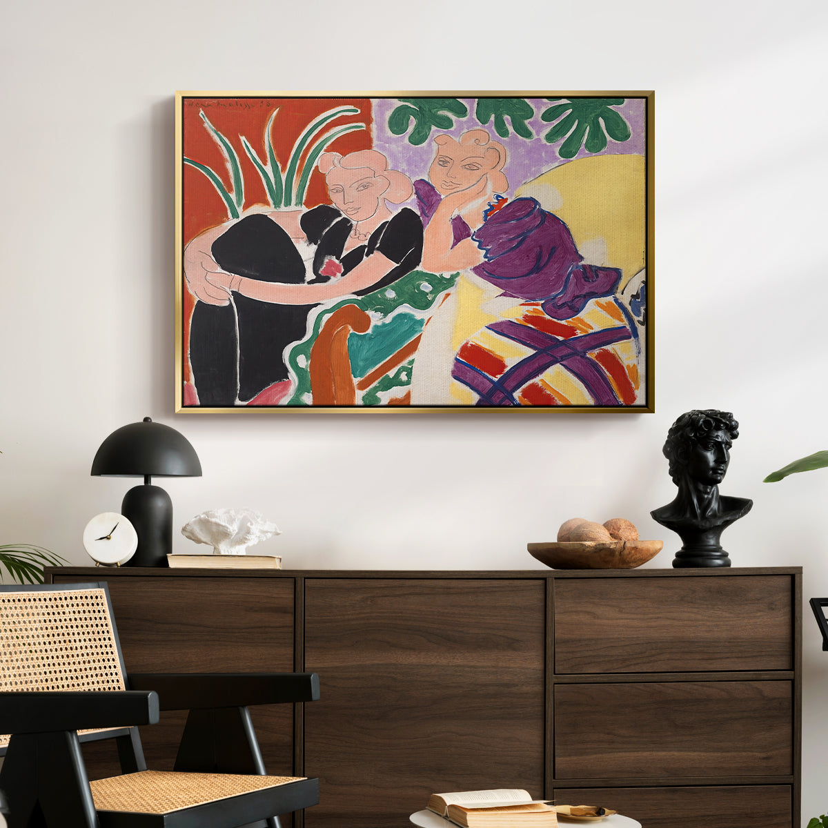 The Conversation, 1938 - Floater Framed Canvas Print