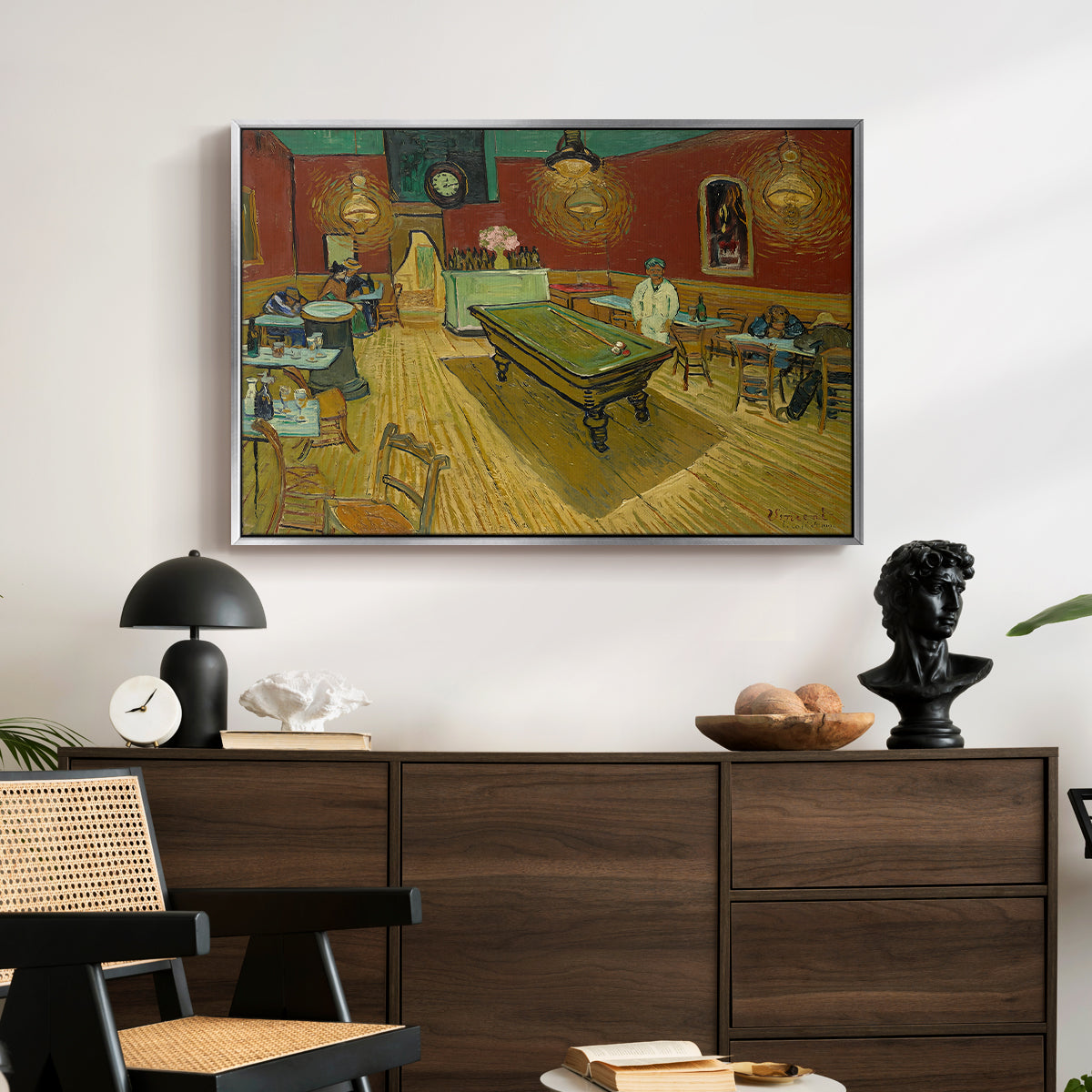 The Night Café, 1888 - Floater Framed Canvas Print