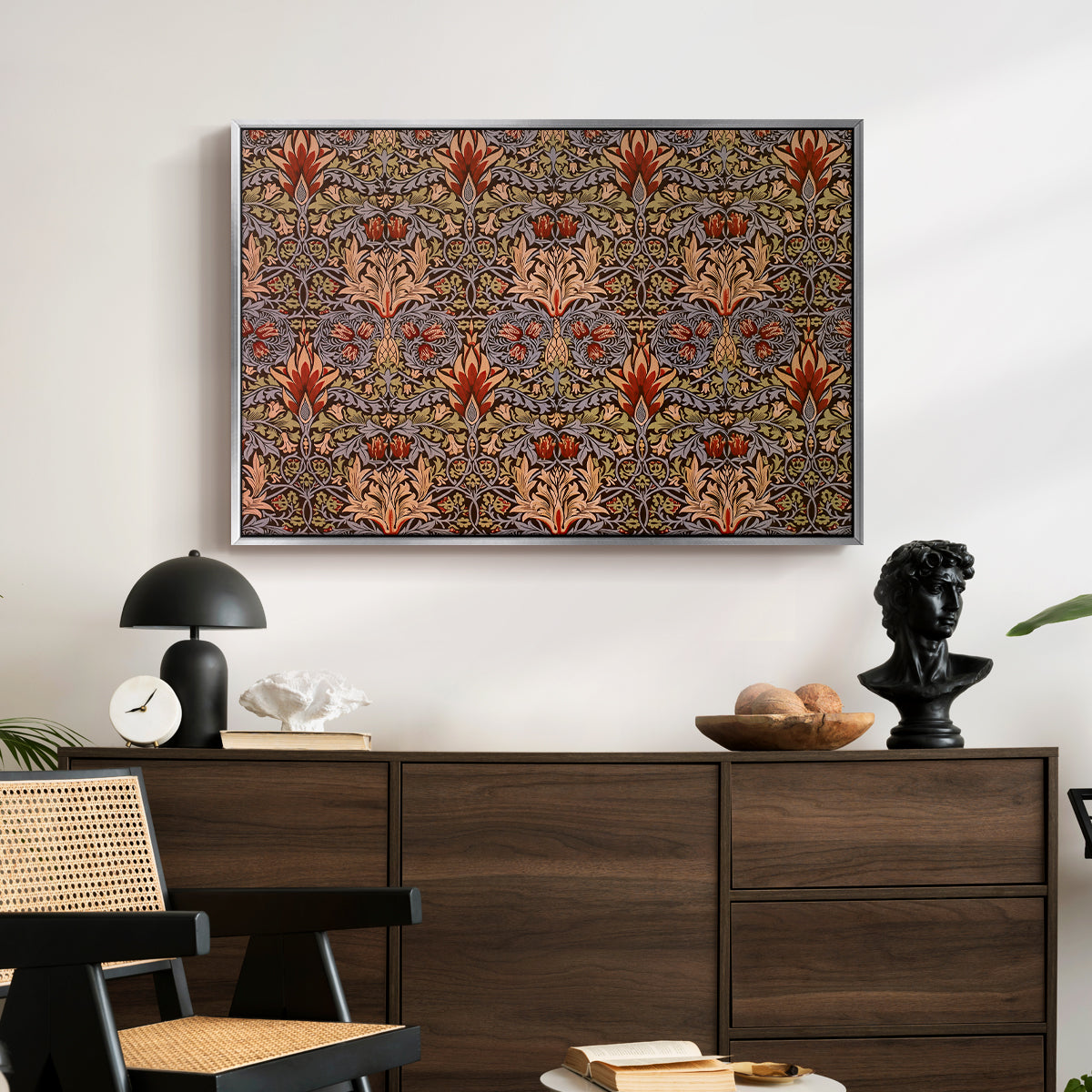 Snakeshead - Red/Cumin, c. 1876 - Floater Framed Canvas Print
