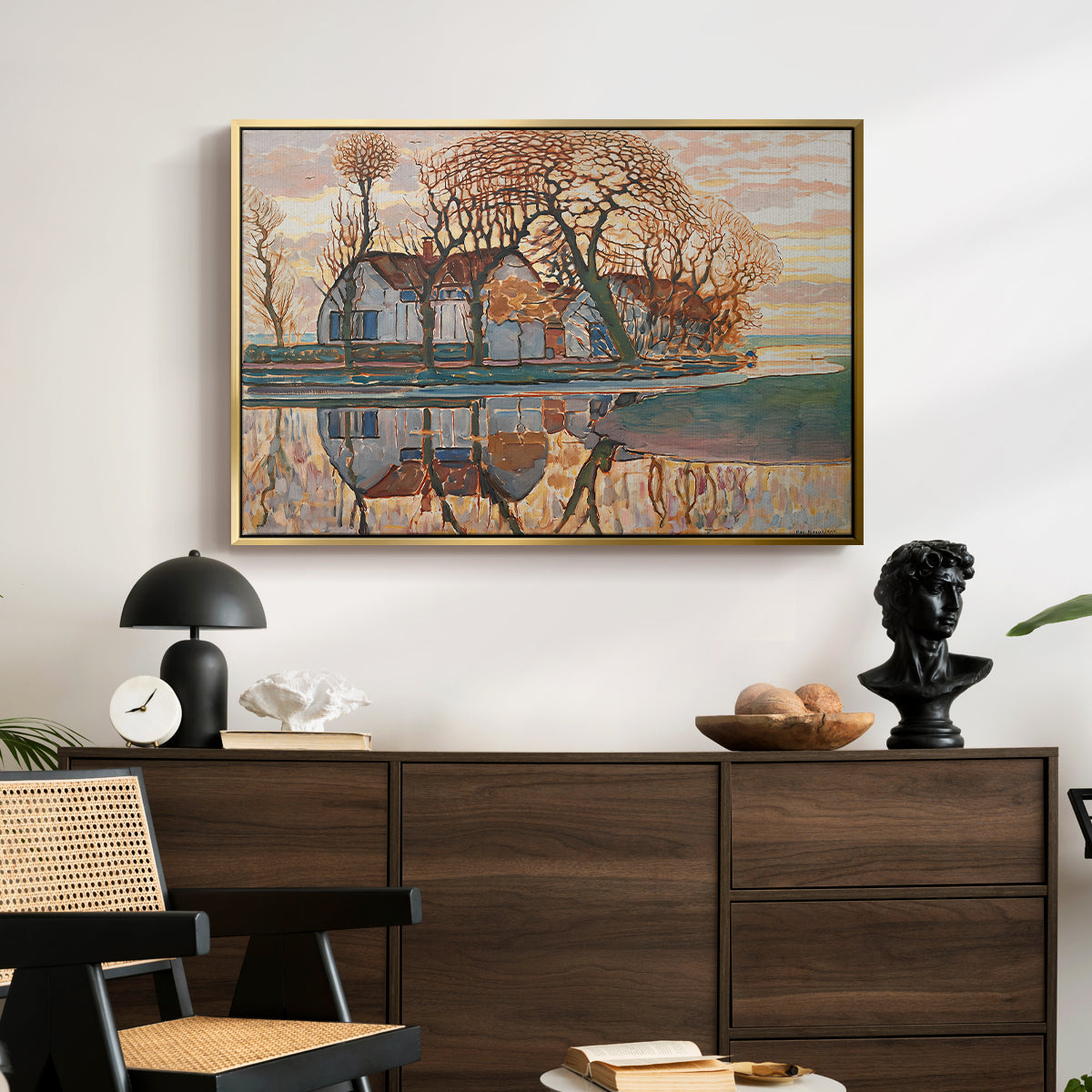 Farm near Duivendrecht, c. 1916 - Floater Framed Canvas Print