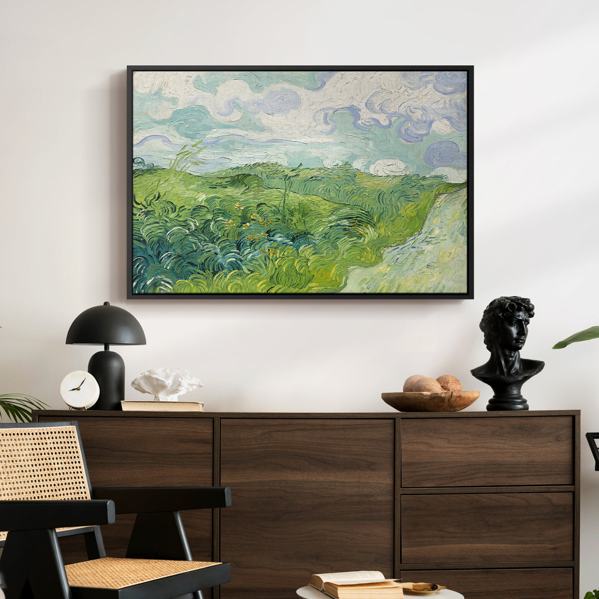 Green Wheat Field, Auvers, 1890 - Floater Framed Canvas Print