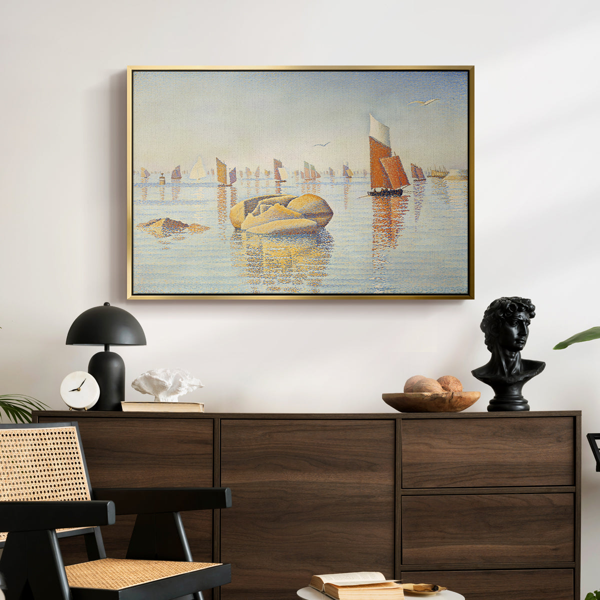Concarneau, Quiet Morning, Opus 219, 1891 - Floater Framed Canvas Print