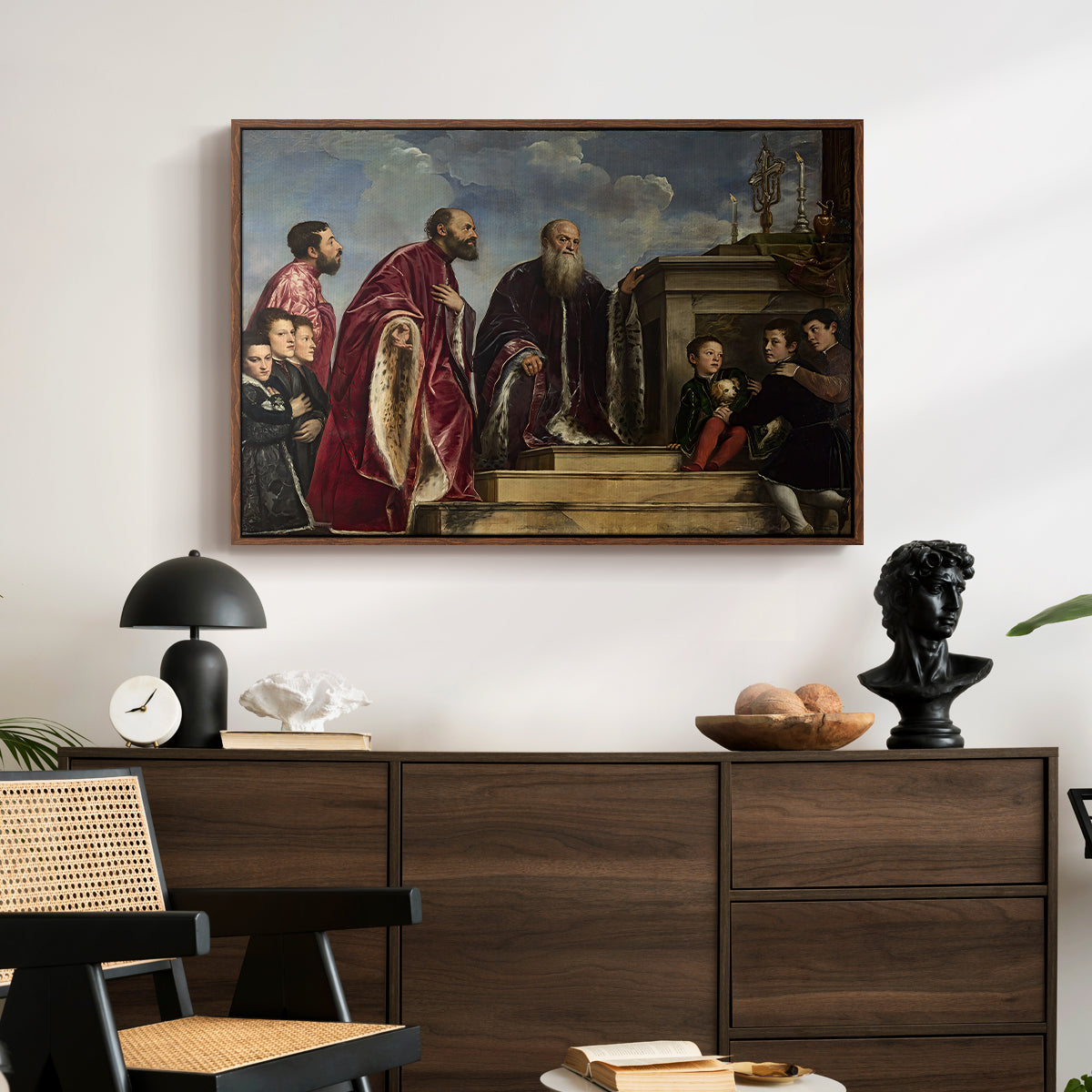 The Vendramin Family Venerating a Relic of the True Cross, c. 1540-1545 - Floater Framed Canvas Print